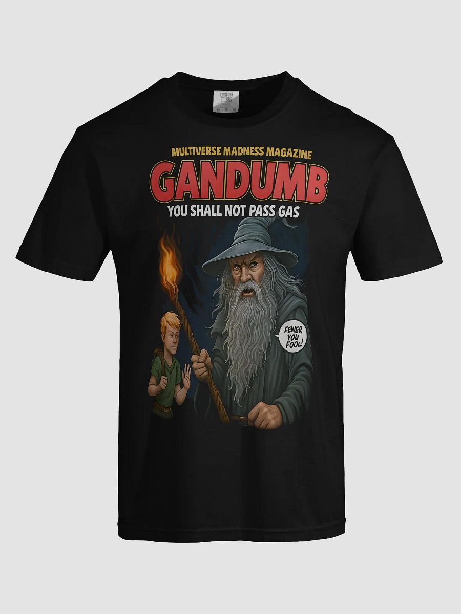 Funny Gandalf Parody T-Shirt – “You Shall Not Pass Gas” Nerdy Fantasy Humor Tee product image (5)