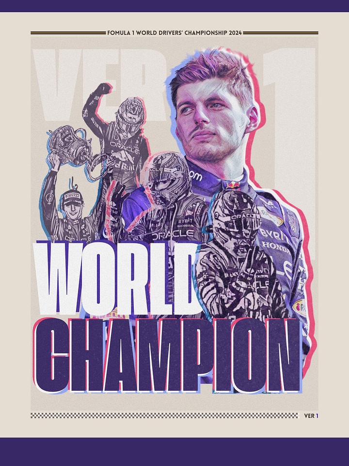 Max Verstappen 2024 World Champion | Printable Poster product image (2)