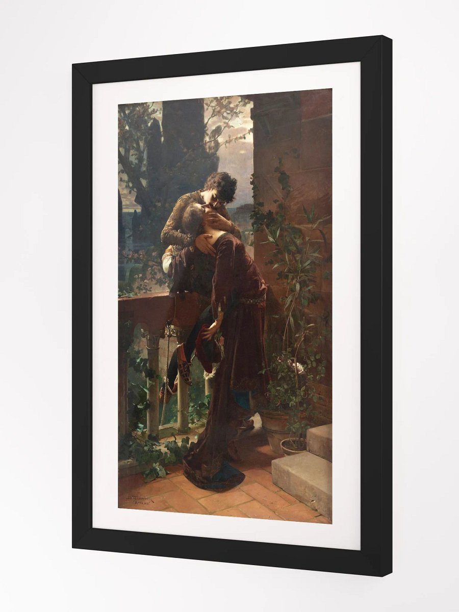 ''Romeo and Juliet on the Balcony'' by Julius Kronberg Framed Poster (12