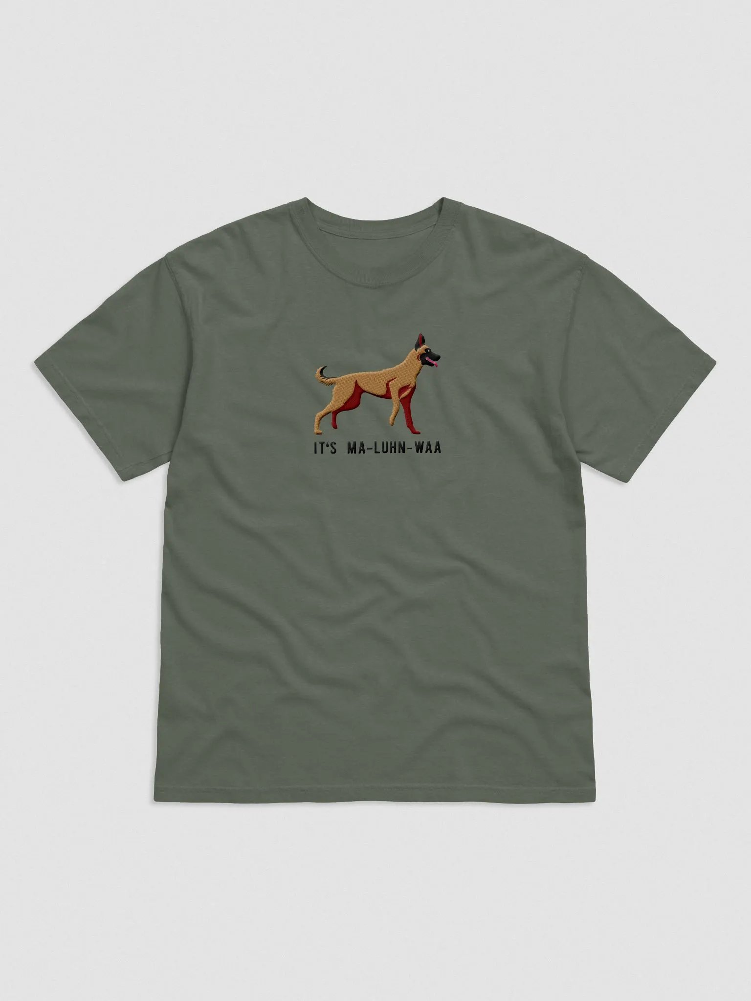 It's Ma-Luhn-Waa T-Shirt(Embroidered) of a Belgian Malinois product image (4)