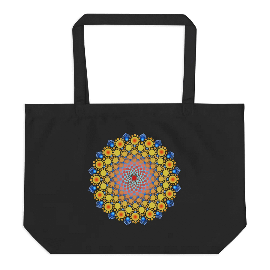 Orange Sunflower Mandala Organic Cotton Tote Bag product image (4)