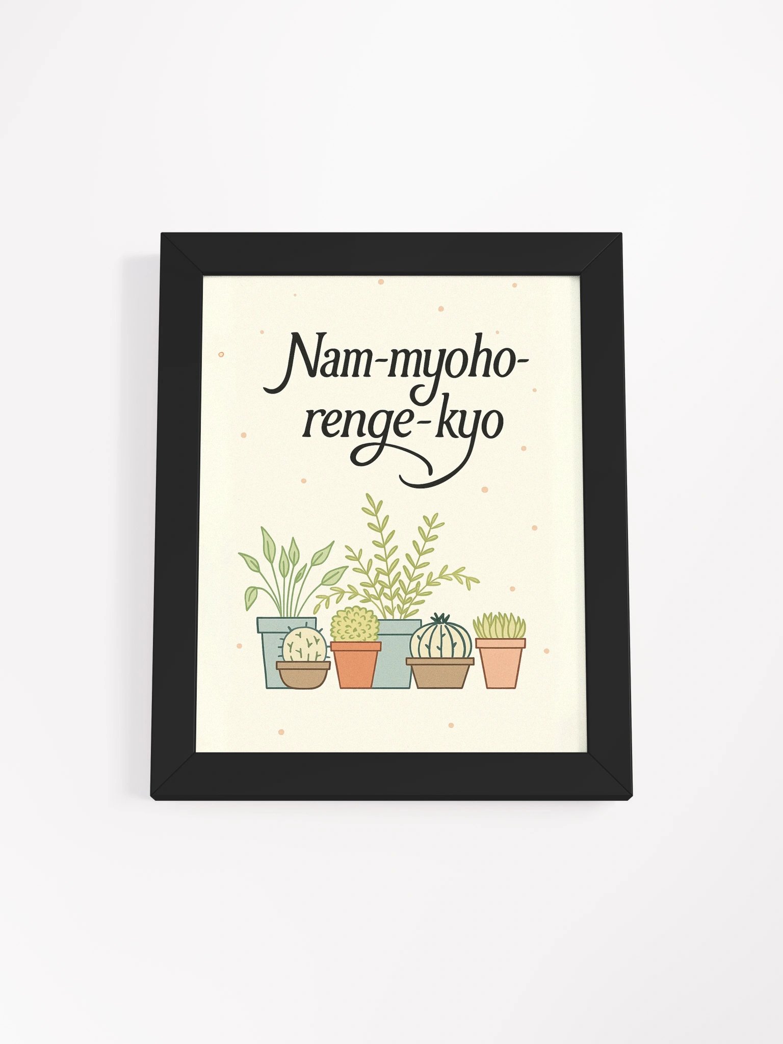 Nam-myoho-renge-kyo Framed Wall Art – Peaceful Botanical Poster for Nichiren Buddhism Practice product image (1)