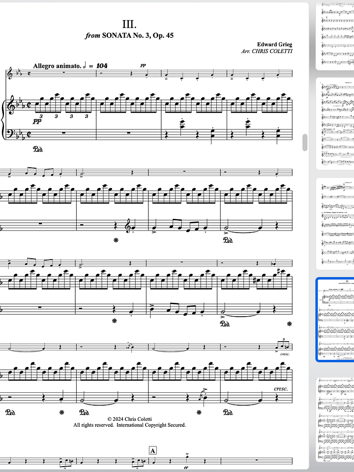 Grieg: "Trumpet Sonata" No. 3 product image (1)