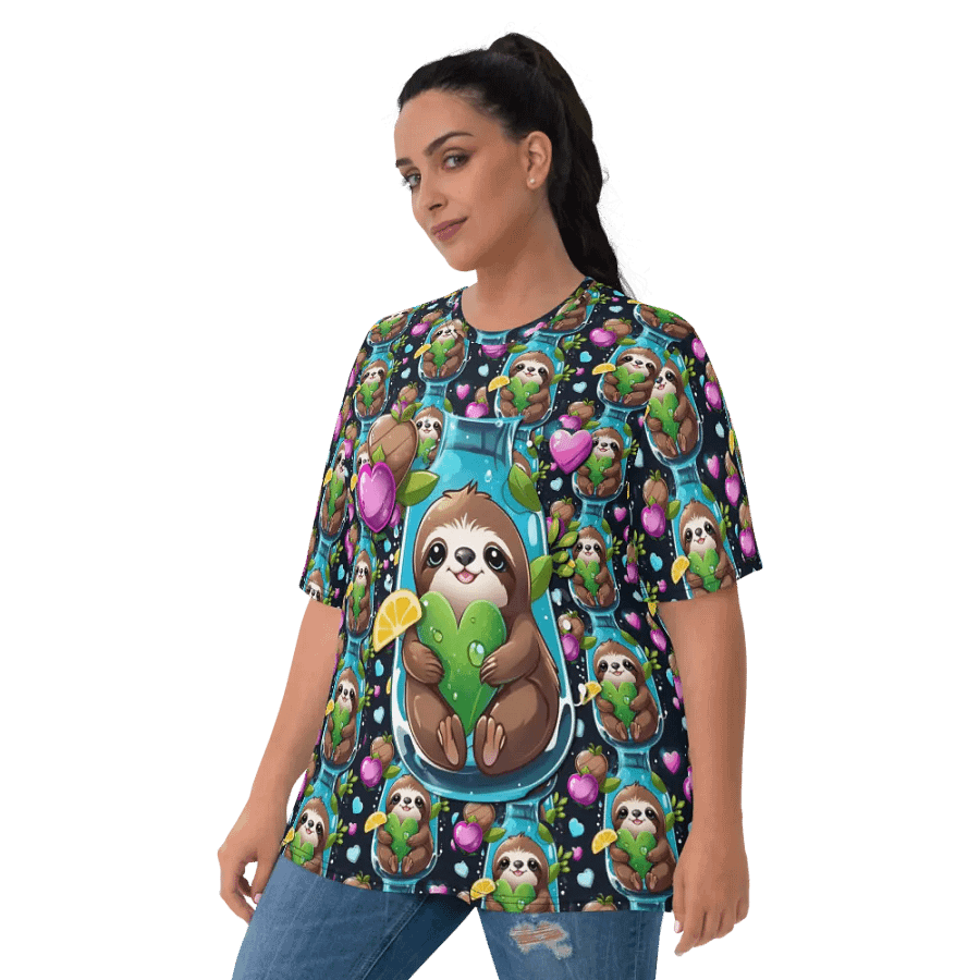Kawaii Sloth All Over Print T-shirt product image (3)