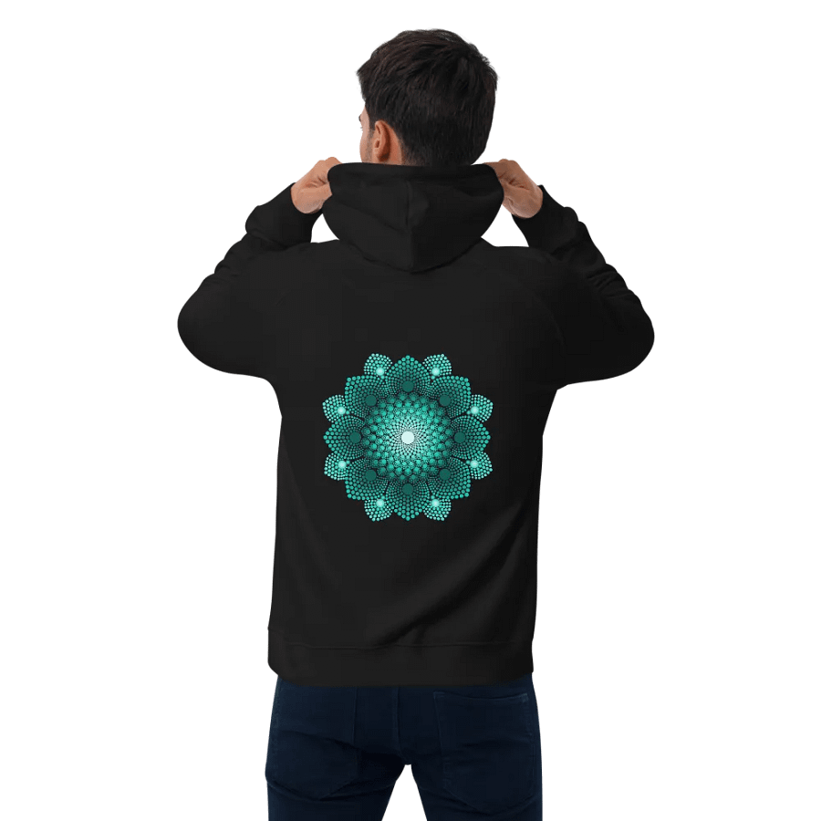Turquoise Dot Mandala Unisex Eco Hoodie product image (5)