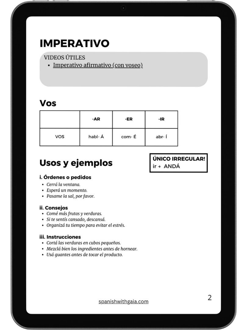 PDF IMPERATIVO explicación + ejercicios product image (1)