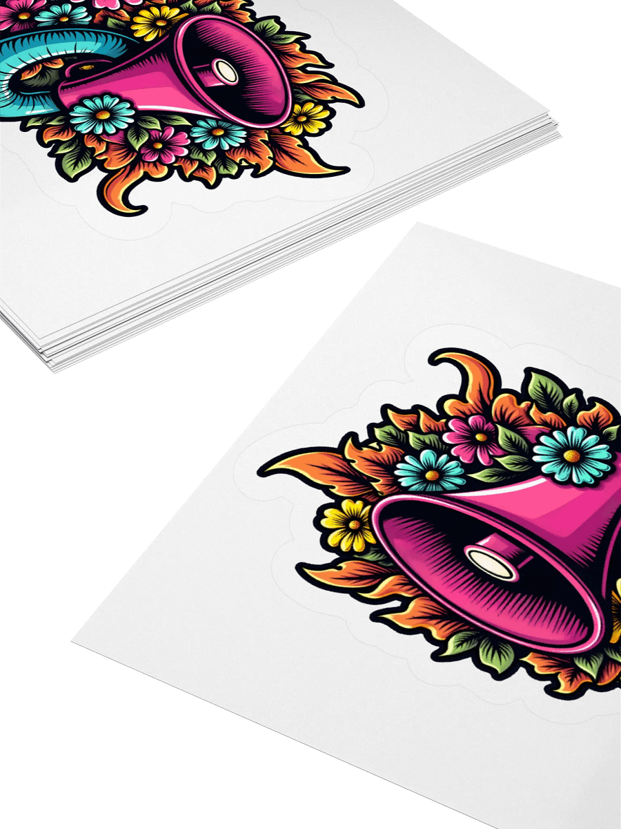 Floral Megaphone Sticker product image (4)