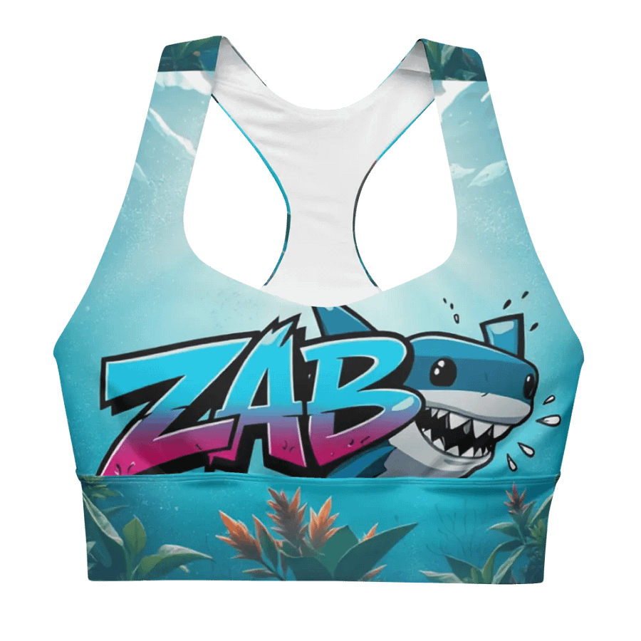 Cute Shark Attack Longline Sports Bra product image (4)