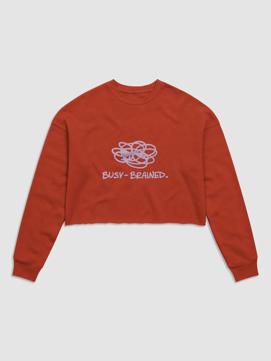 BUSY-BRAINED (lavender design) Women's Fleece Crop Sweatshirt product image (10)