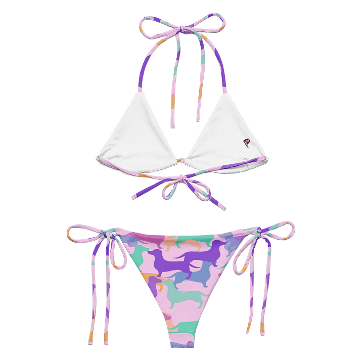 Pastel Dachshund Hughie Camo String Bikini Set product image (1)