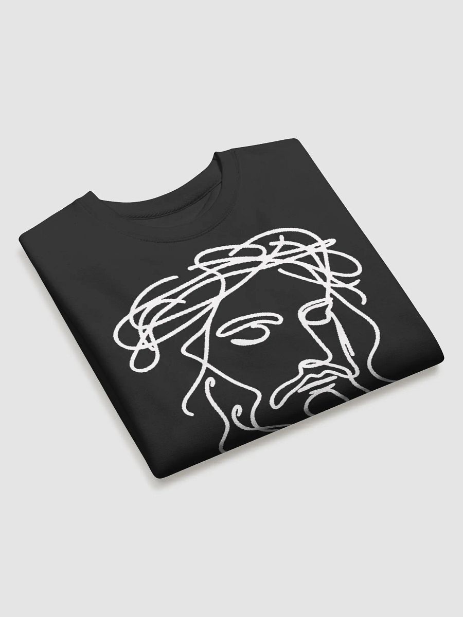 Jesus White Line Art - Faith-Inspired Classic Crewneck Sweatshirt product image (26)