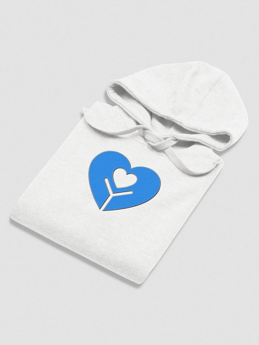 Embroidered White Hoodie (Blue Logo) product image (4)