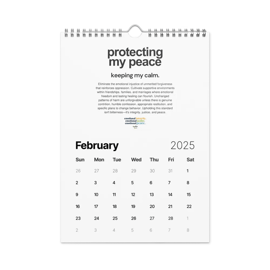 Official Planted By Calm | Calm Keepers Wall Calendar (Style 2, Choose Start Day) product image (6)