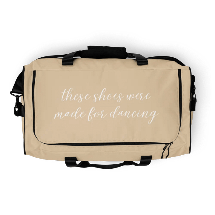Large Dance Bag | Tan with White Logo and Quote product image (2)