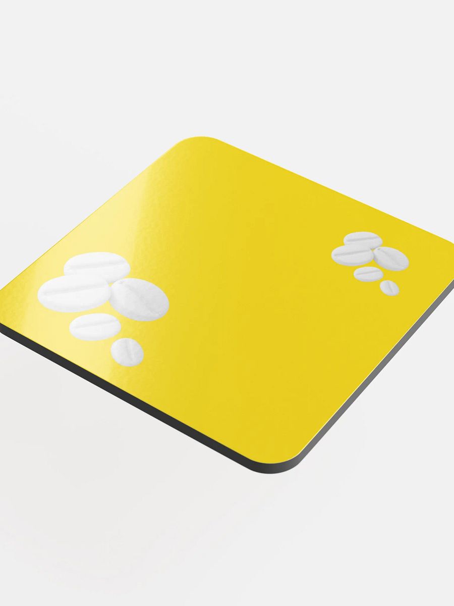 Yellow I Swear They Are Coffee Beans! White Coffee Beans Coaster product image (4)