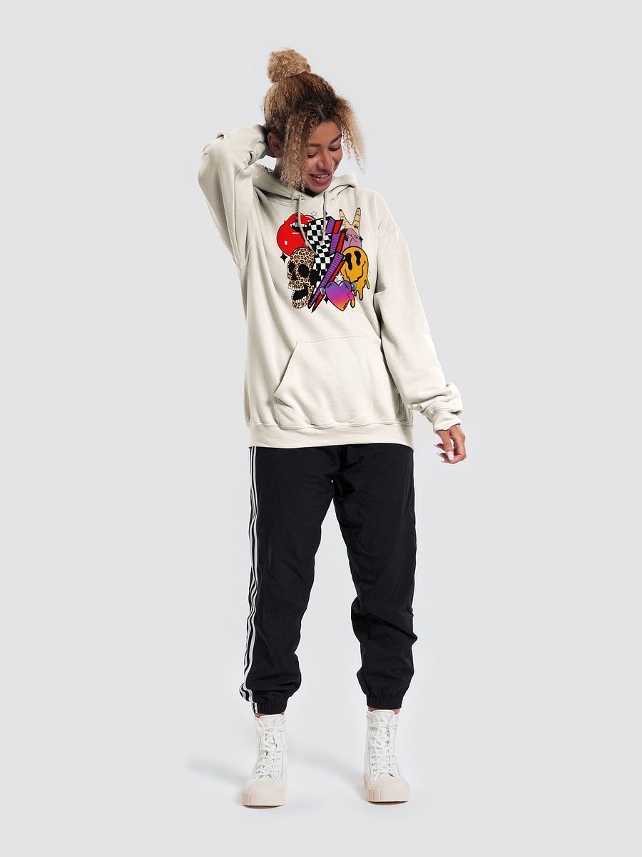 Fall and Halloween Elements Collage Hooded Sweatshirt | Maximalist Fall and Halloween Hoodie Design product image (40)