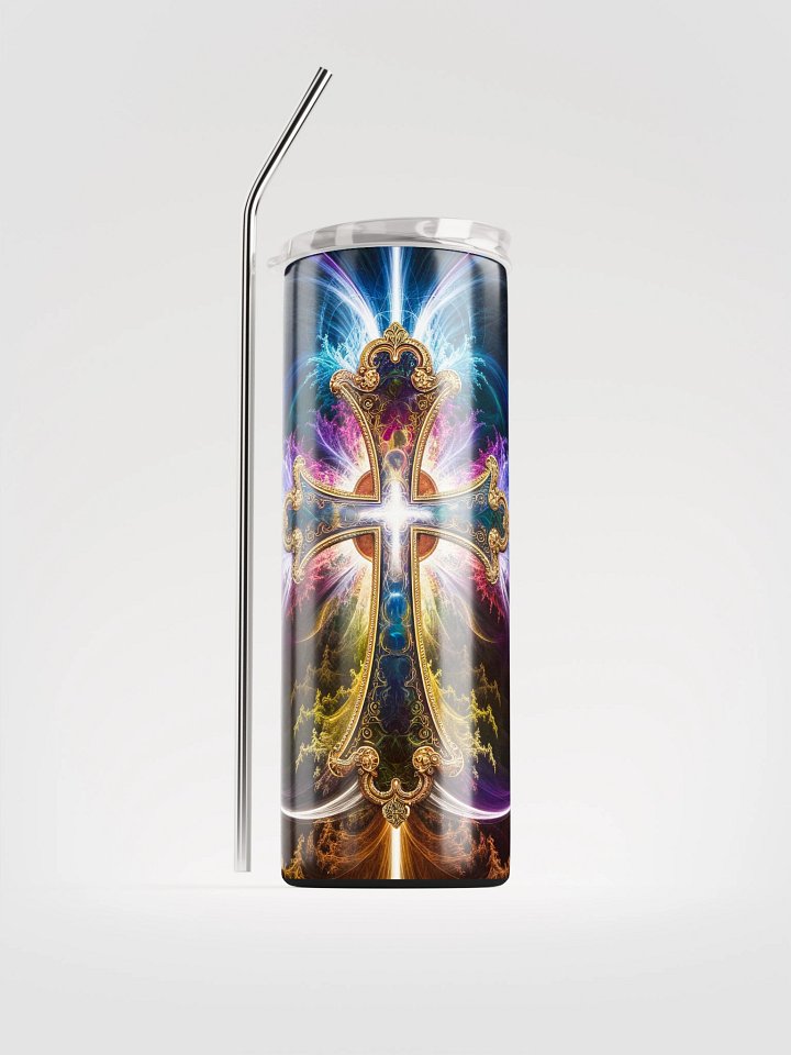 Lift Me Up Lord 3D Christian Cross Black Purple 20 Oz Tumbler product image (1)
