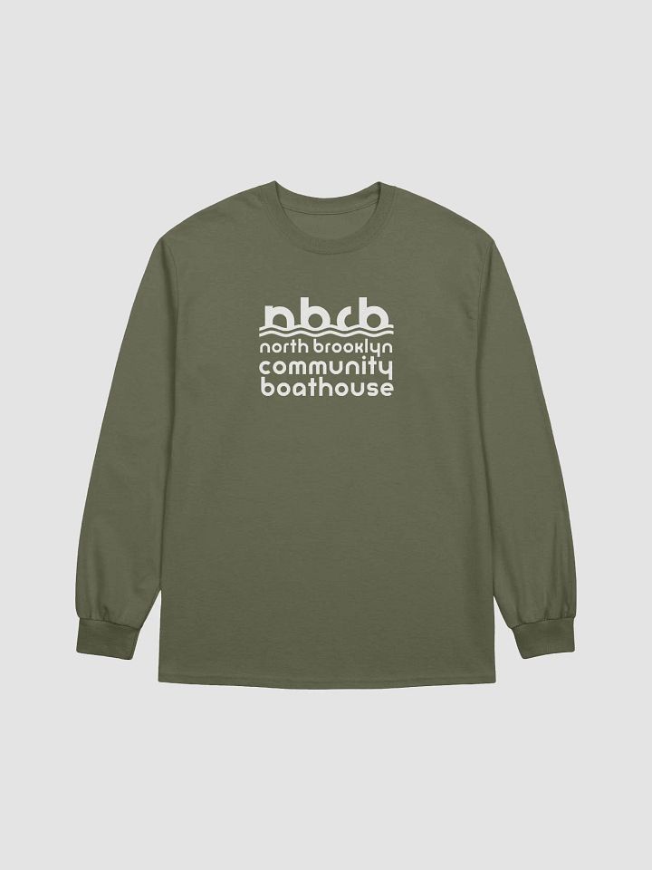 Gildan Long Sleeve Unisex Tee - Full Logo in White product image (13)