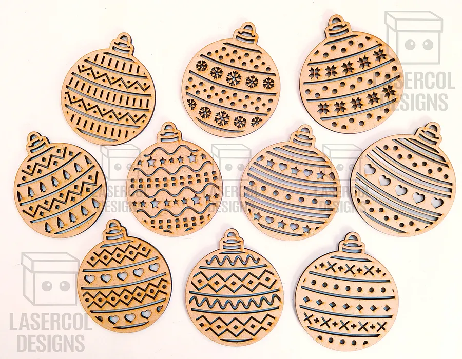 Christmas Ornaments (10 Styles) - Laser Cut Files product image (9)