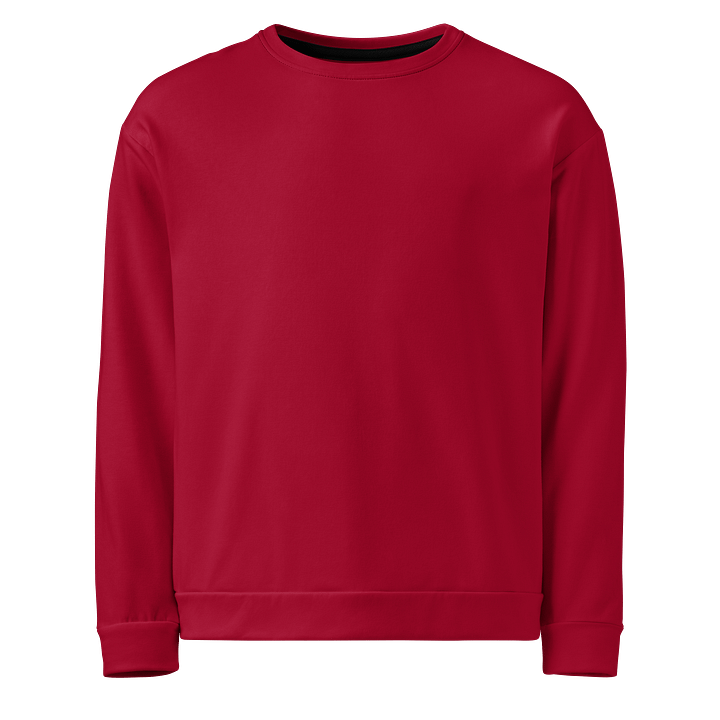 Cherry Red Solid Color Eco Friendly Unisex Sweatshirt product image (1)