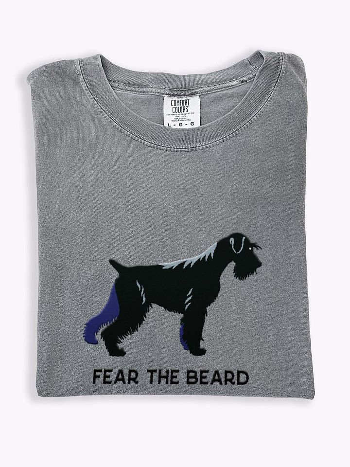 Fear the Beard T-Shirt(Embroidered) of a Standard Schnauzer(Black) product image (1)