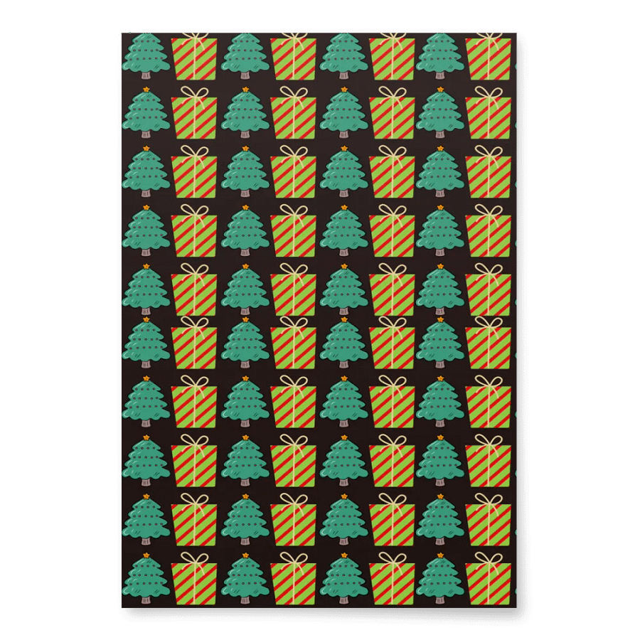 Christmas Trees and Presents Pattern Wrapping Paper product image (2)