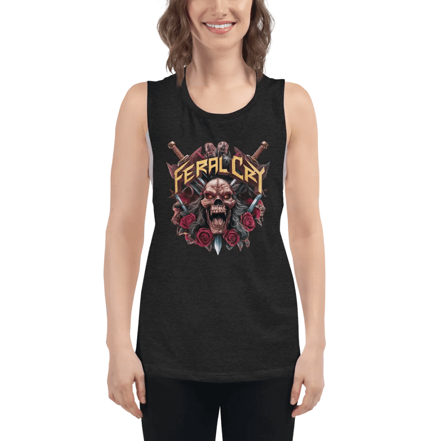 Feral Cry Demonic Skull Women's Muscle Tank product image (5)
