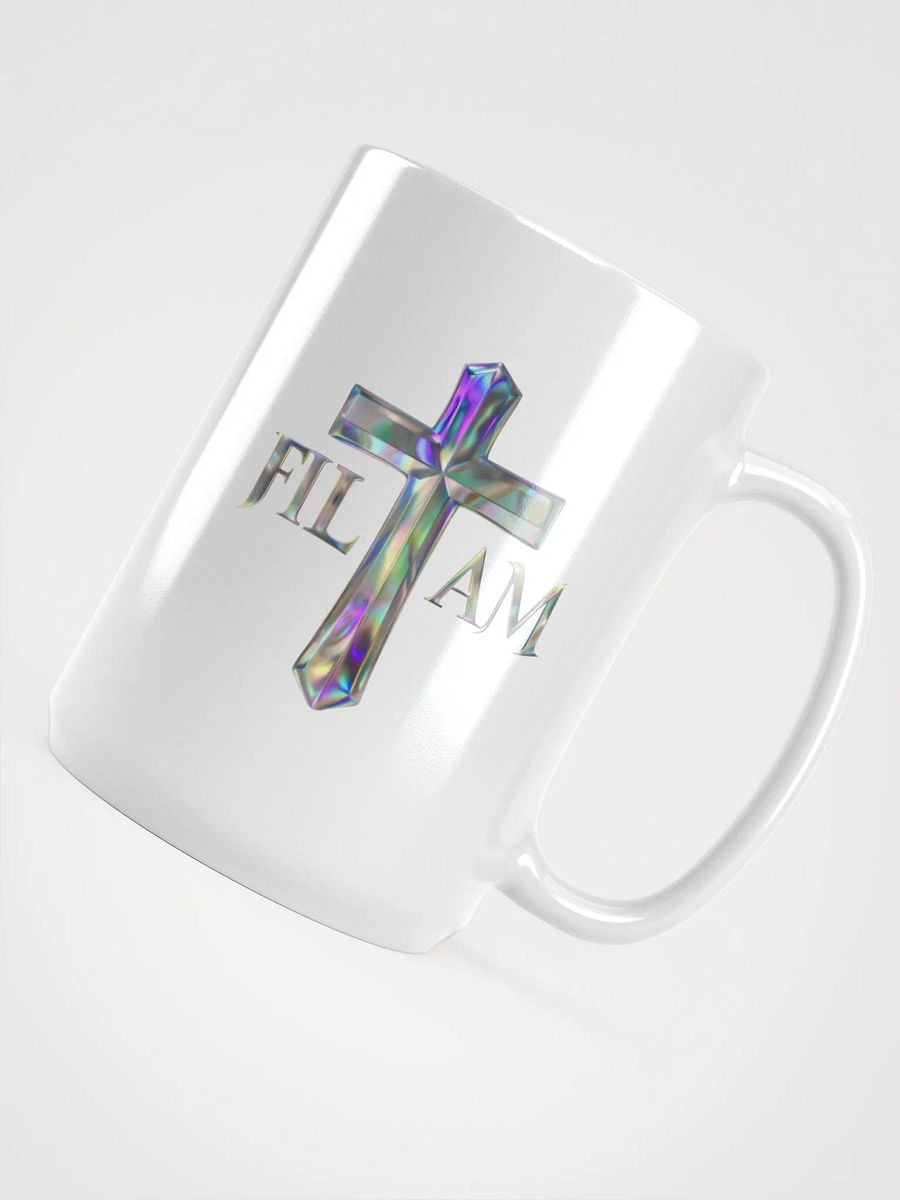 Iridescent Cross White Glossy Mug product image (4)