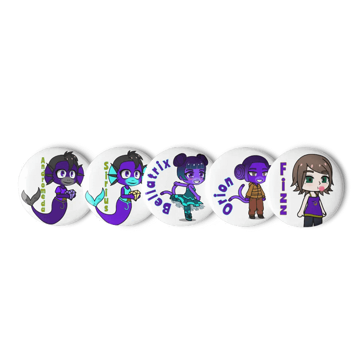 Galaxy Monkees & Nebula Monkeys (The Shadow Galaxy) Set of Pin Buttons product image (1)