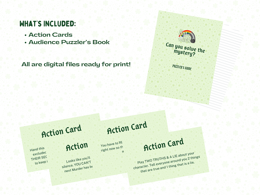 Out of Luck - A Festive St. Patrick's Day Murder Mystery - Extracurriculars Add-On product image (2)