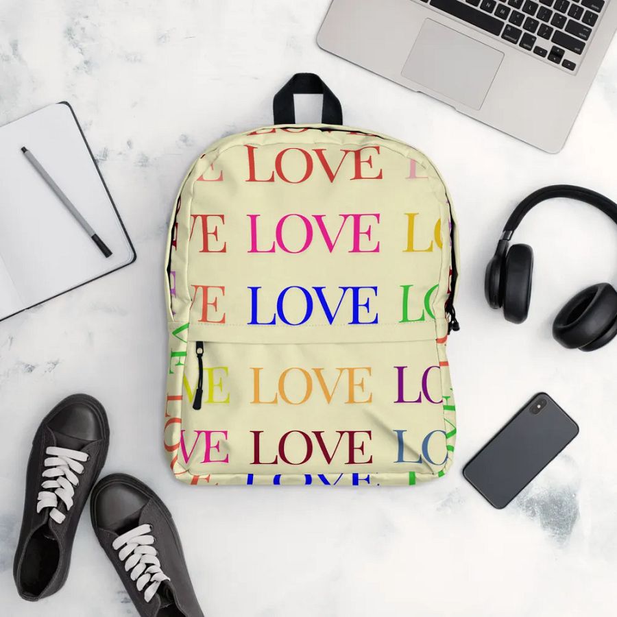 Love Grid All-Over Print Backpack product image (12)