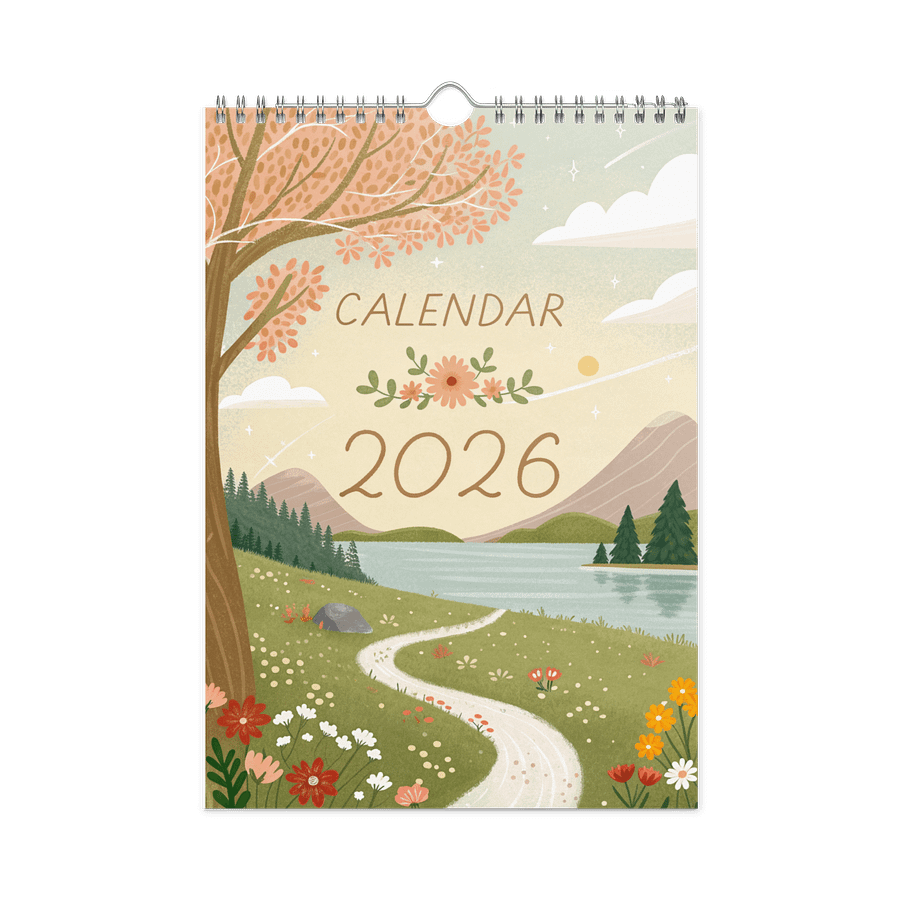 WATERCOLOR SEASONAL SCENES WALL CALENDAR 2026 product image (3)