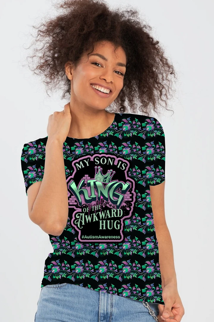 King of the Awkward Hug #Autism Awareness All Over Print T-shirt product image (1)