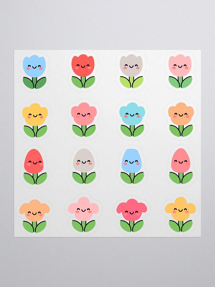 Kiss-Cut Tulip Flower Stickers Sheet – Adorable Cute Flower Stickers for Crafting and Decorating product image (1)