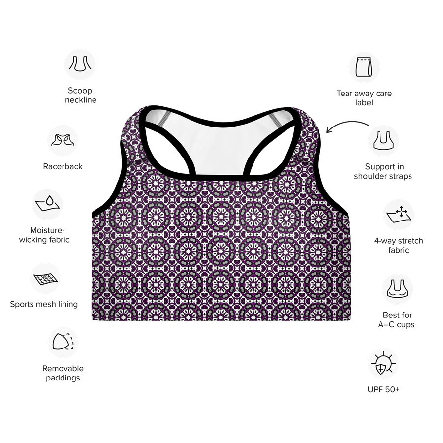 Asexual Abstract (1) - Padded Sports Bra product image (7)