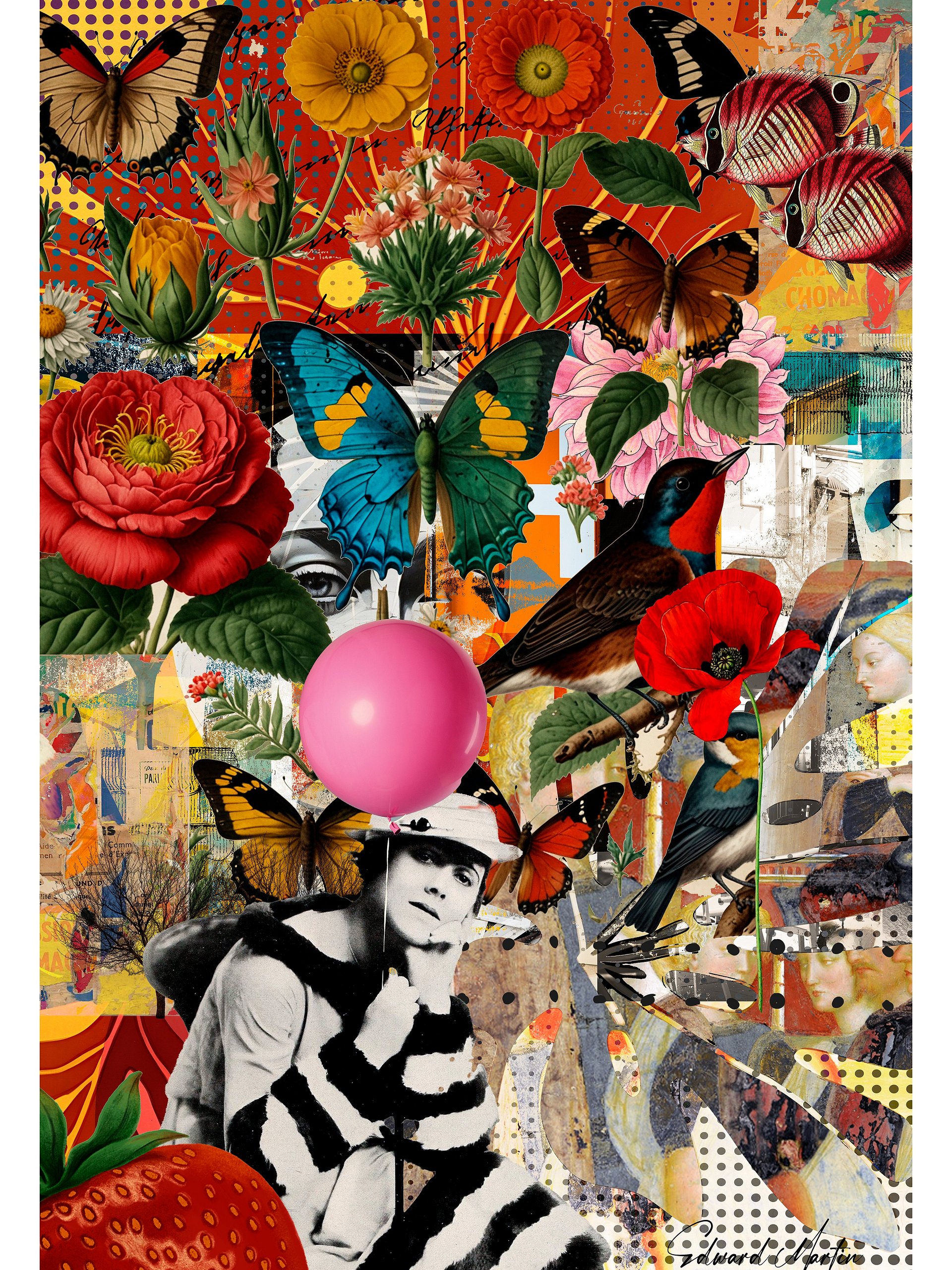 'It's My World' by Edward Martin : Mixed Media Collage Print product image (1)