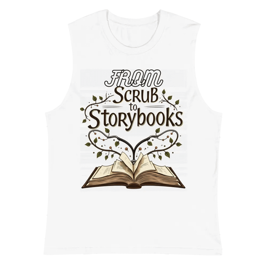 storybooks, stethoscope, Scrubs Muscle Tank product image (2)