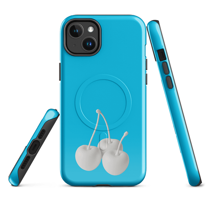 Cyan White Cherry Cherry Cherries MagSafe® Tough iPhone® Case product image (1)