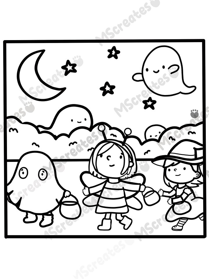 Halloween coloring page product image (1)