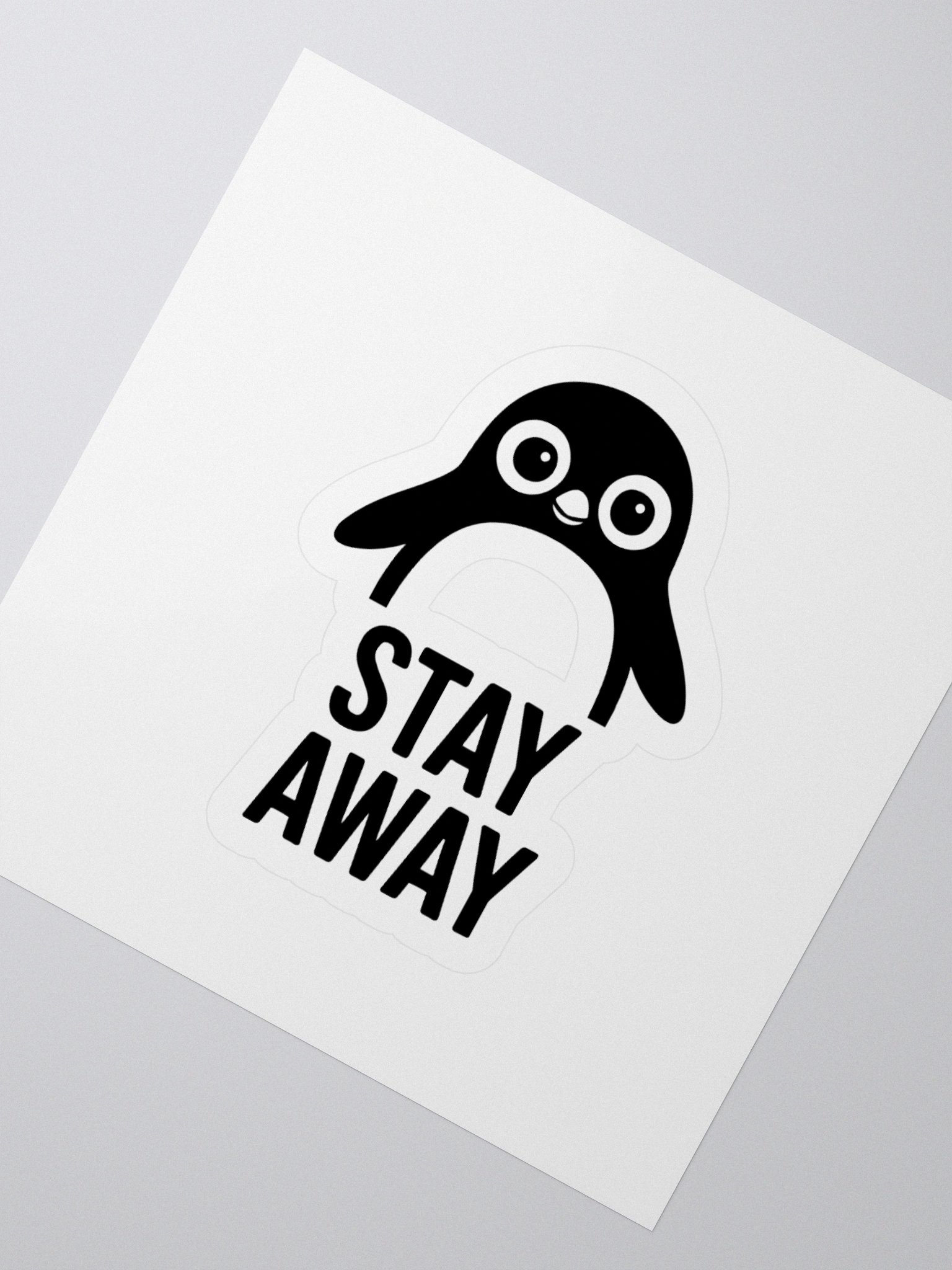 Quirky Penguin Stay Away Kiss Cut Stickers product image (5)
