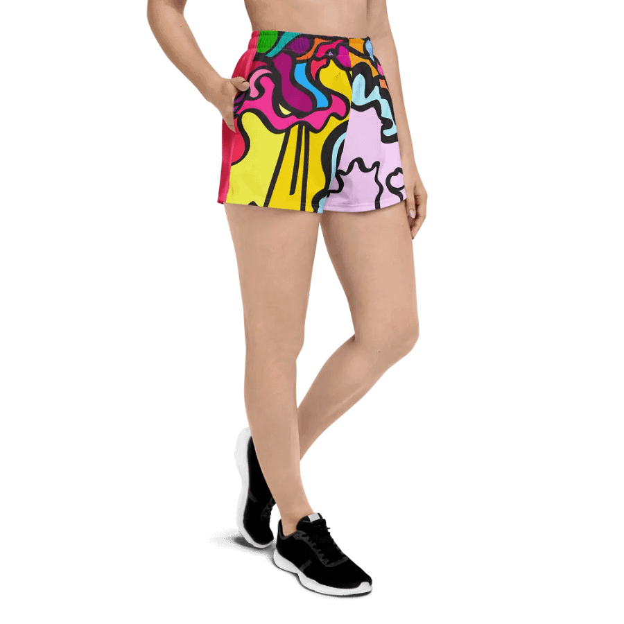 Energetic Swirl Unisex Athletic Shorts - Wave at Sunset product image (3)