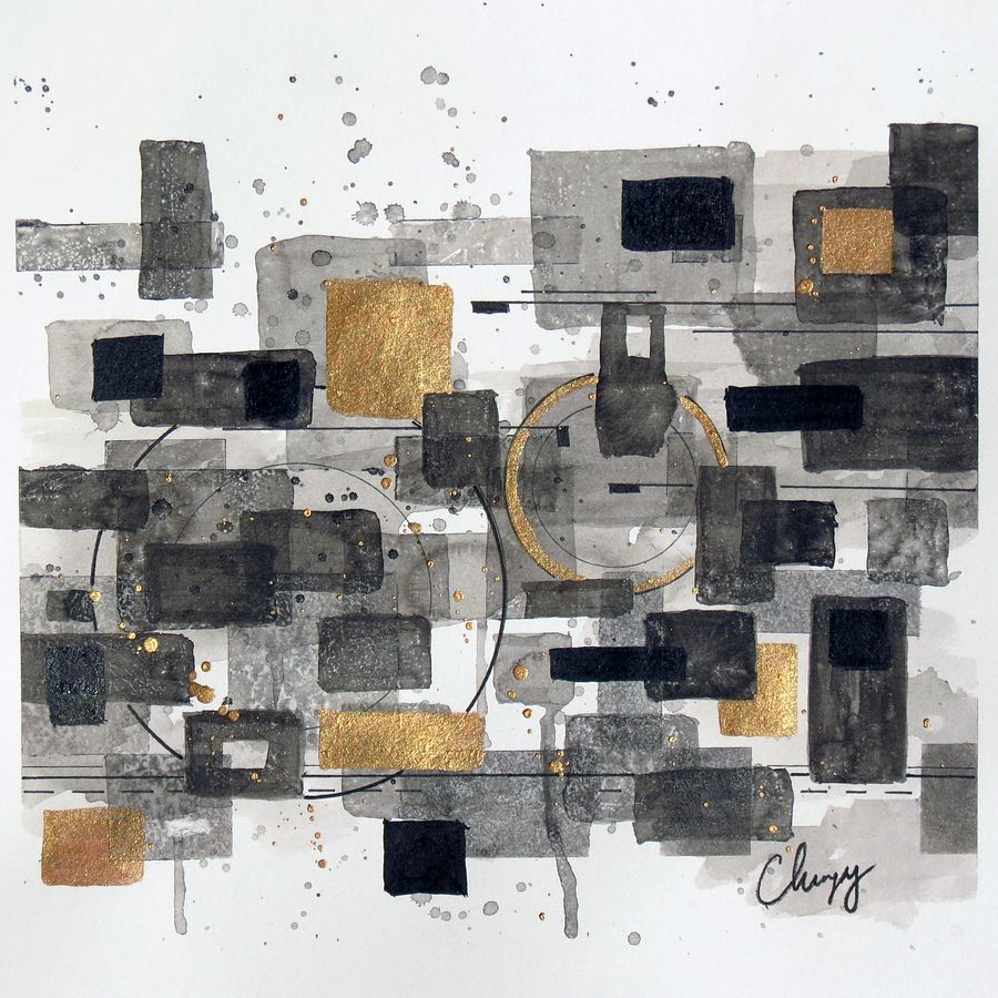 Abstract Ink Squares - Original Drawing product image (2)