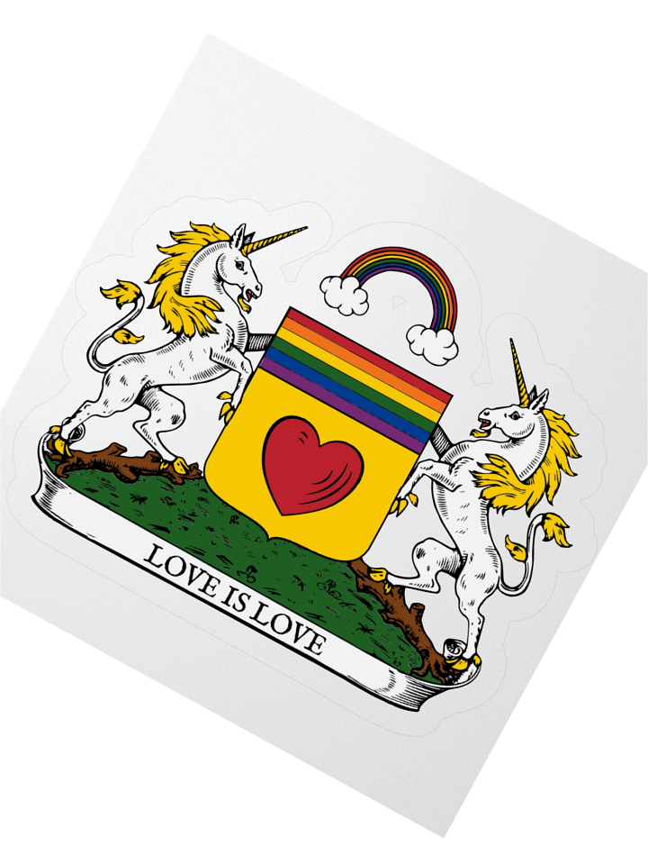 Love Is Love Unicorn Kiss Cut Sticker product image (2)