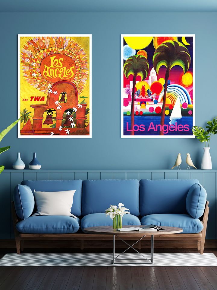 Los Angeles, USA, 1960s — retro vintage travel poster, retro travel art, retro travel wall art, LGBT art poster product image (2)
