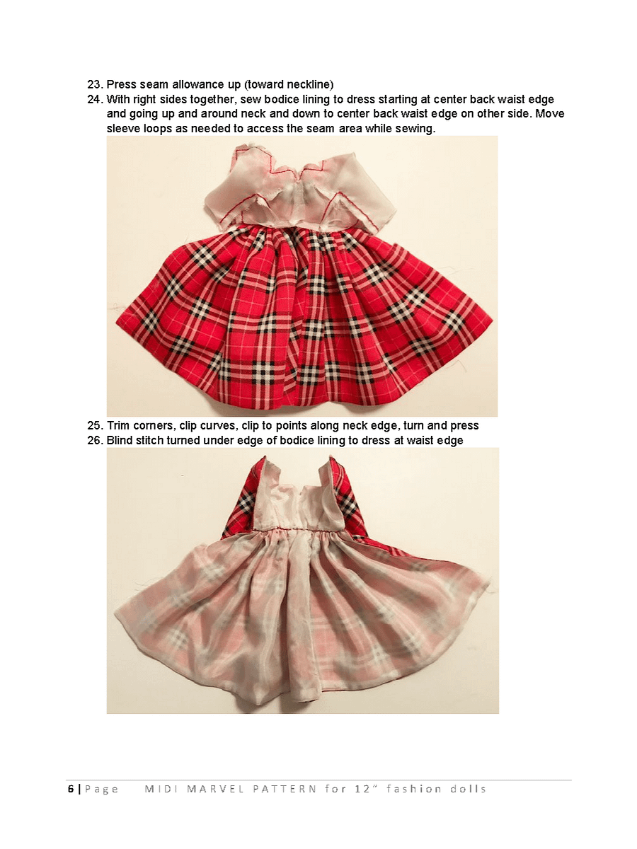 Midi Marvel sewing pattern for 12" fashion dolls product image (3)