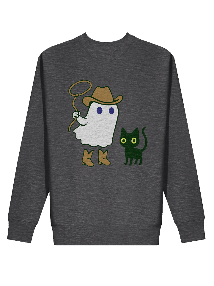 Spirit Cowboy Ghost Cowboy and Cat Halloween Sweatshirt product image (17)