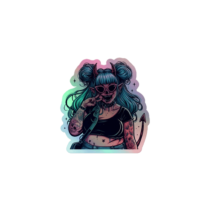 Spooky vibes holographic sticker product image (1)