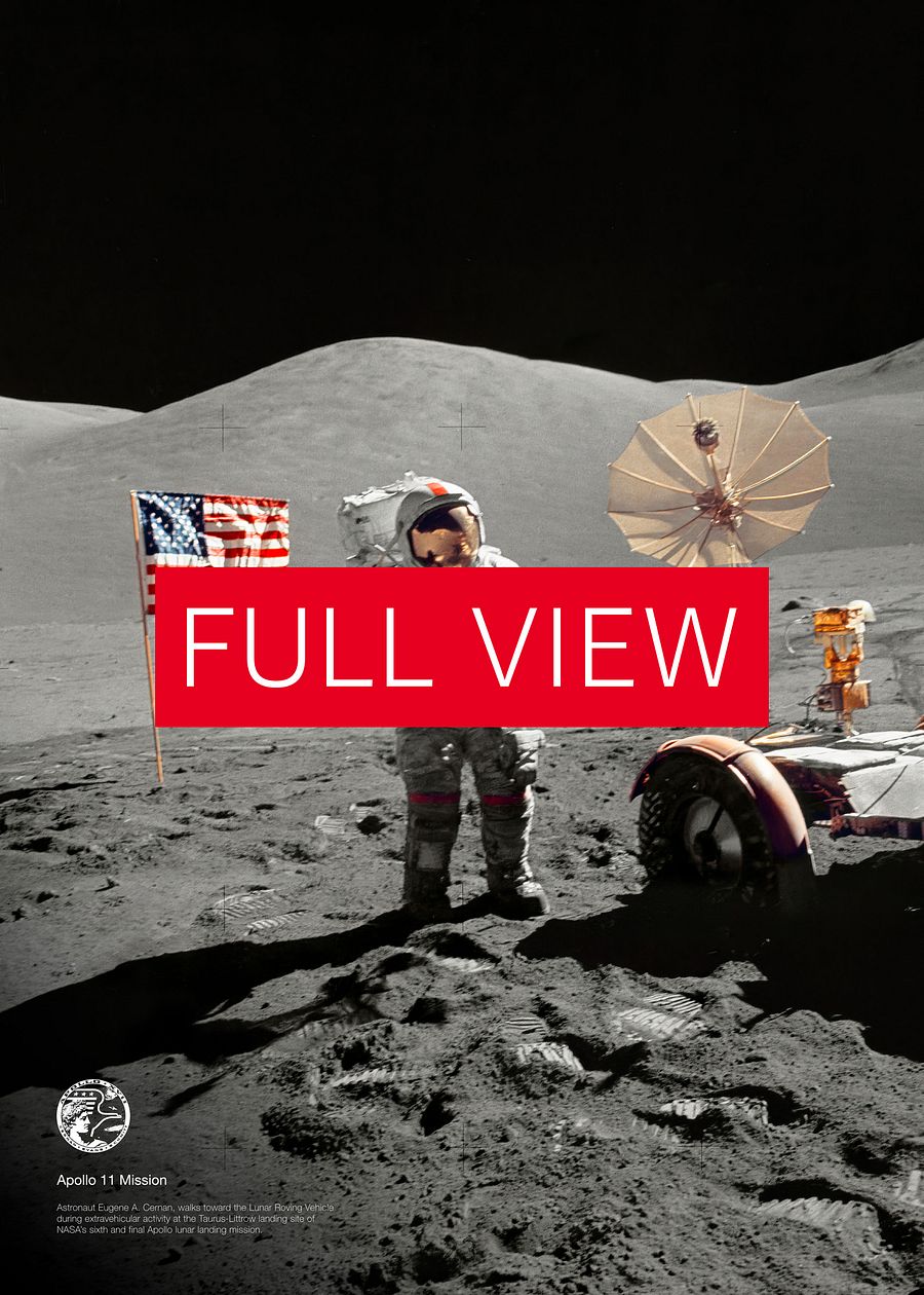 NASA Apollo 17: Astronaut Eugene A. Cernan, Last astronaut on the Moon, 1972 — space poster, space art, photo poster, NASA print product image (4)