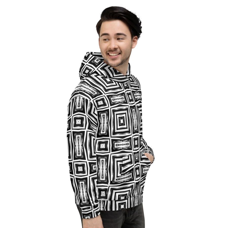 Abstract Monochrome Repeating Pattern Unisex All Over Print Hoodie product image (27)