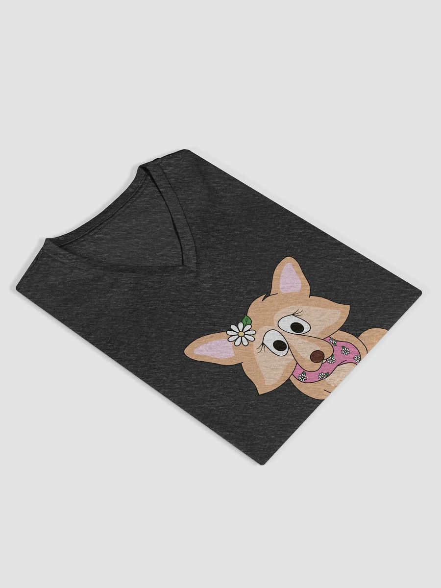 Floral Pup Women's Relaxed V-Neck Tee product image (23)
